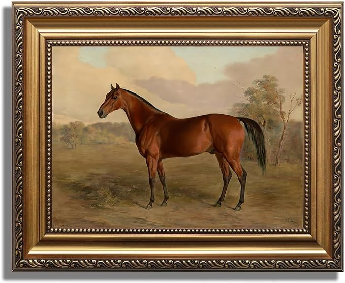 KBKBART Gold Framed Vintage Wall Art, Vintage Horse Painting Farmhouse Decor, Rustic Antique Eque... | Amazon (US)
