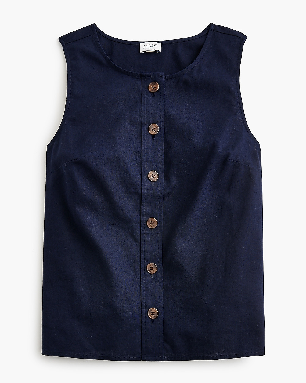 Linen-blend button-front shell | J.Crew Factory