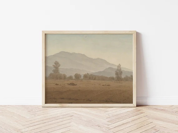 Printable Art | Vintage Mountain Watercolor Painting | Landscape | Muted Colors | Farmhouse Art |... | Etsy (US)