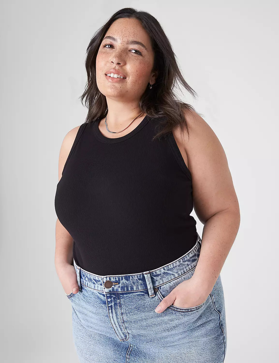Fitted High-Neck Rib Tank | LaneBryant | Lane Bryant (US)