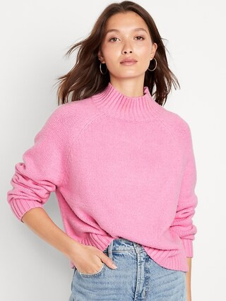 Mock-Neck Cropped Sweater for Women | Old Navy (US)
