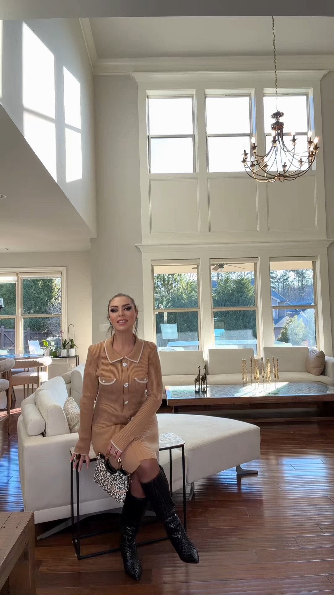 Elisabet Tang 4 inch Women's Knee High Long Boots, Stiletto Tall Pointed Toe Heeled Boot Leather Suede Comfortable 
 

I wore a light brown knitted dress with gold buttons and a collar, and I paired it with black tall boots and a leopard print bag. What do you think? Happy Sunday!

@amazonfindsandfashion 

#LTKootd #LTKNYFW #LTKValentine