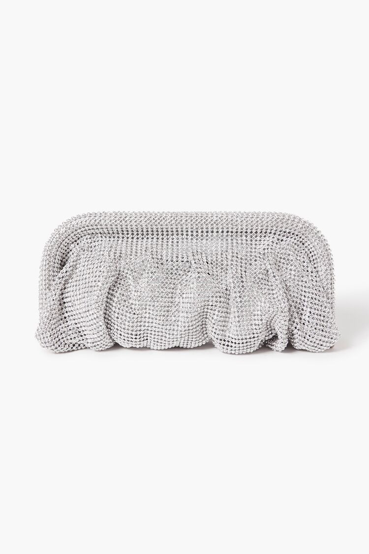 Ruched Rhinestone Clutch Bag | Forever 21