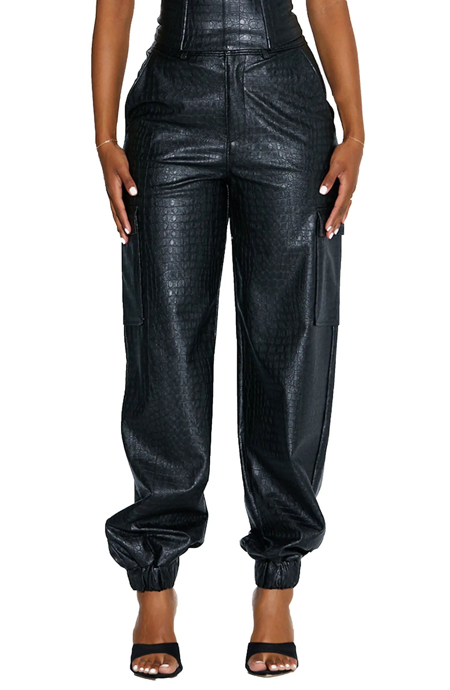 The Crocodile Faux Leather Joggers | Nordstrom
