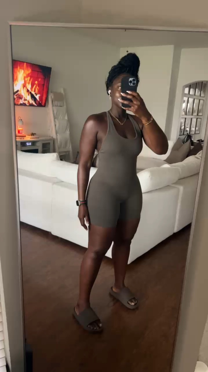 Love this unitard! It compresses and the low cut in the back is sexy and motivation! 

#LTKVideo #LTKFitness