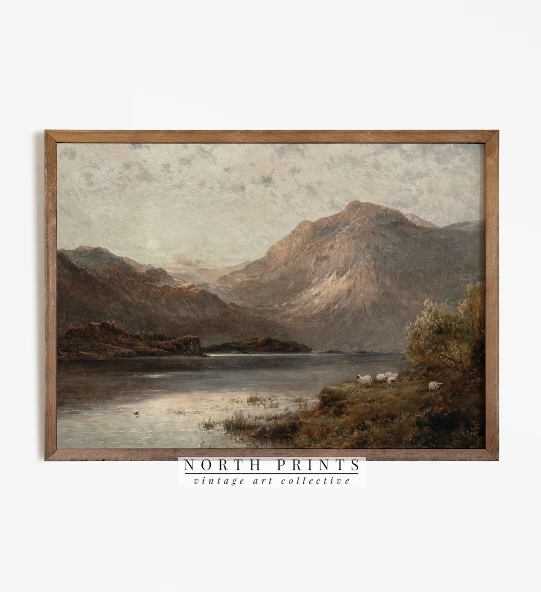 Vintage Lake Landscape Painting Scotland Highland Mountain - Etsy | Etsy (US)