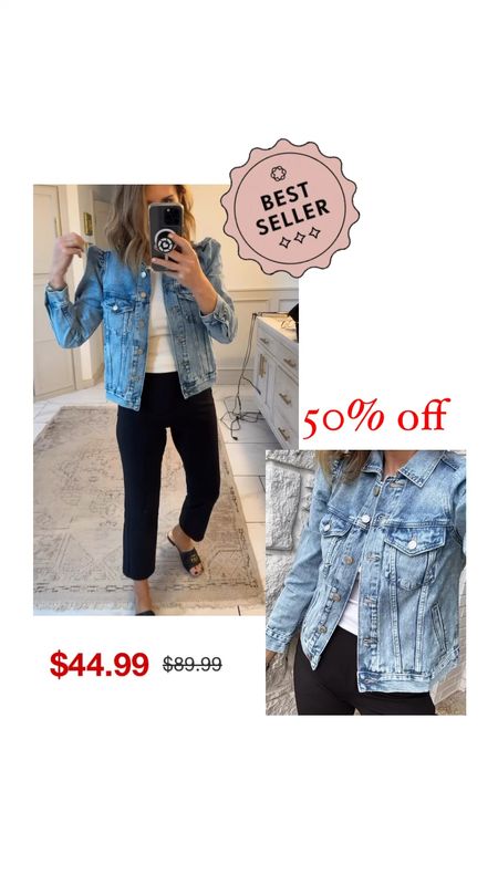 Puff sleeve denim jacket a weekly bestseller now 50% off! I’m wearing a size small. Paired it with another past bestseller pull-on pant wearing a size 6

#LTKVideo #LTKOver40 #LTKStyleTip