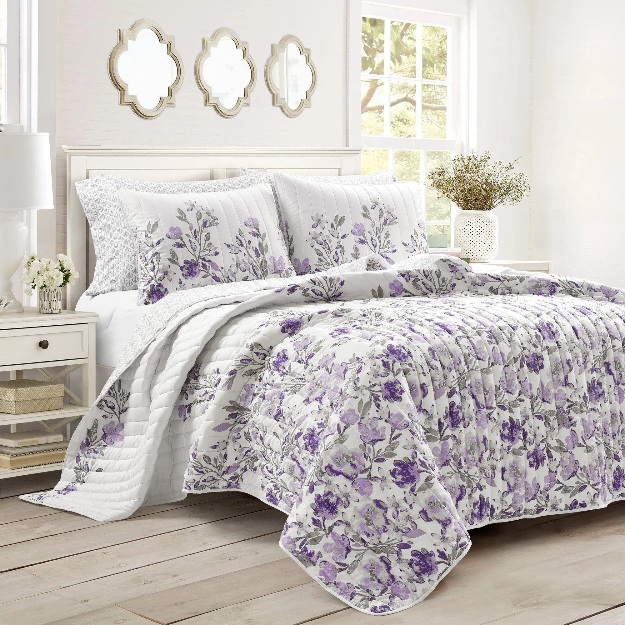 Microfiber Reversible 3 Piece Quilt Set | Wayfair North America