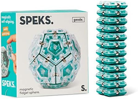 Speks Geode Magnetic Fidget Sphere - Pentagons 12-Piece Set - Aqua - Fun Desk Toy for Adults | Amazon (US)