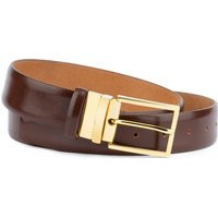 Brown Belt With Gold Buckle Mens Belts Tan Cognac Gold For Men Dress Men's | Etsy (US)