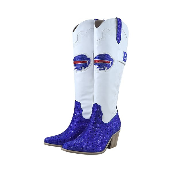 Buffalo Bills FABGATING by Cuce Women's Crystal Cowboy Boots - White | Fanatics