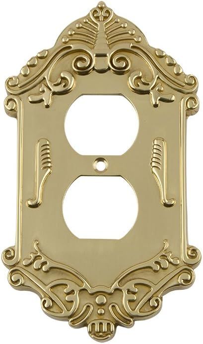 Nostalgic Warehouse 719944 Victorian Switch Plate with Outlet, Polished Brass | Amazon (US)