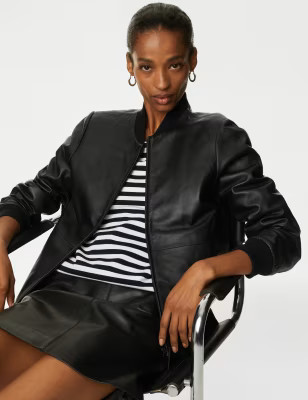 Leather Bomber Jacket | Marks and Spencer US