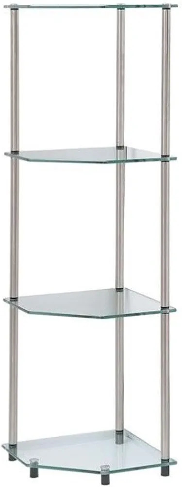 Convenience Concepts Designs2Go Classic Glass 4 Tier Corner Shelf | Amazon (US)