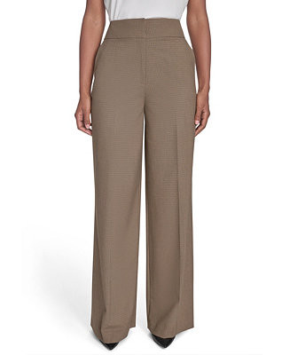 Calvin Klein Women's Novelty Check Mid-Rise Pants - Macy's | Macy's