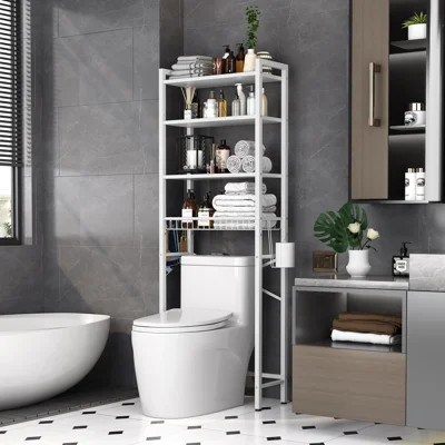 Agassiz Metal Adjustable Freestanding Over The Toilet Storage | Wayfair North America