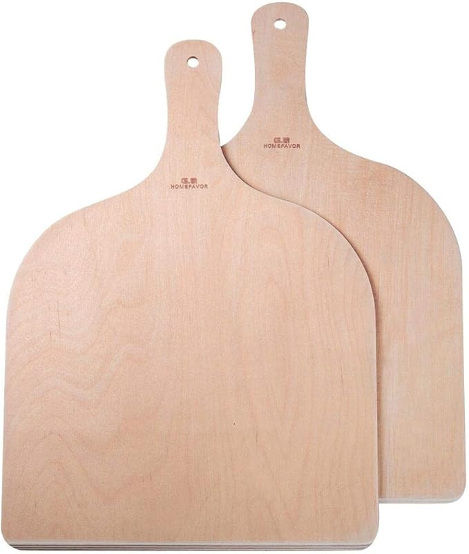 2-Piece Wood Pizza Peel, Large Pizza Paddle Set for Pizza stone,Oven or Grill, Pizza Spatula for ... | Amazon (US)