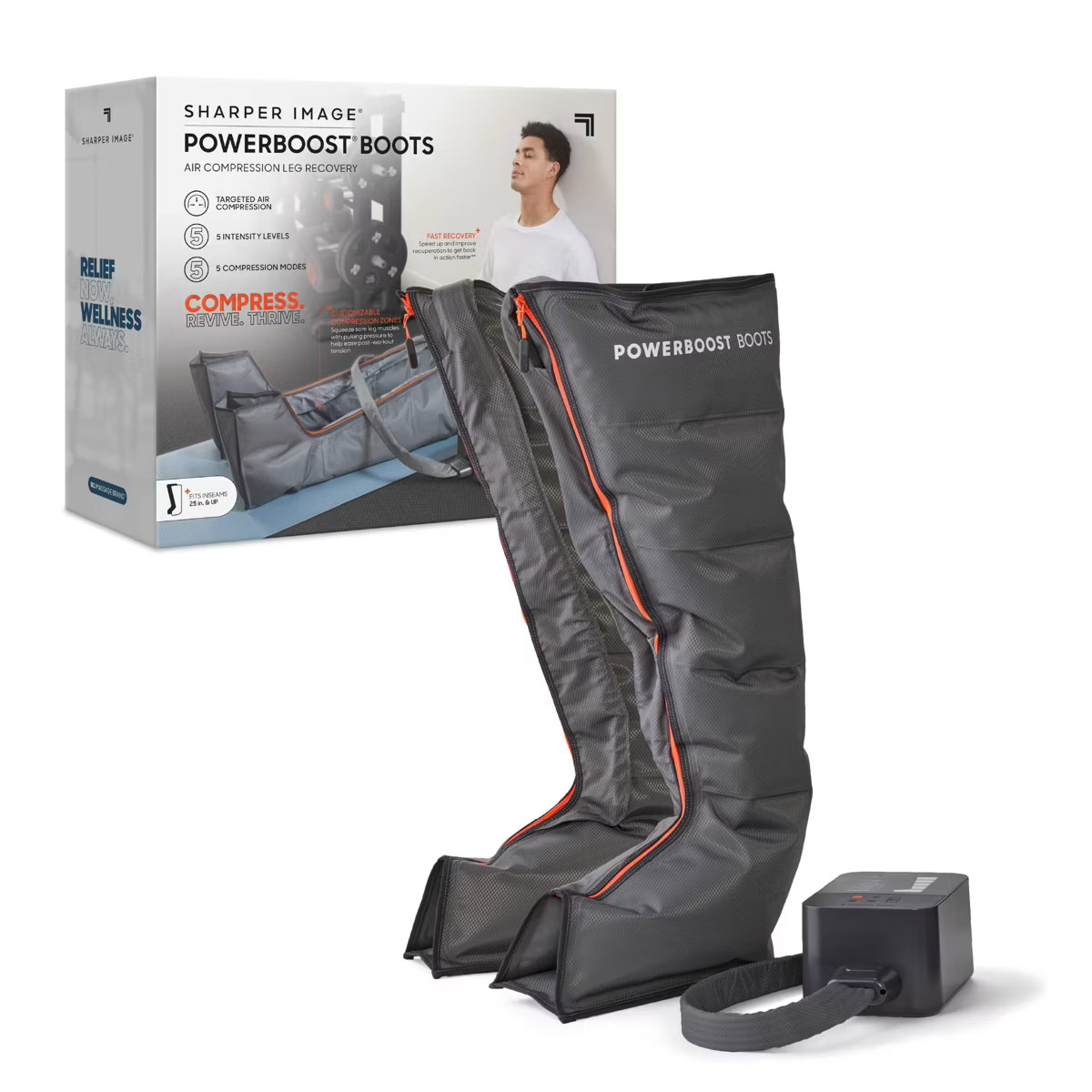 Sharper Image Powerboost Boots Air Compression Electric Leg Massager | Target