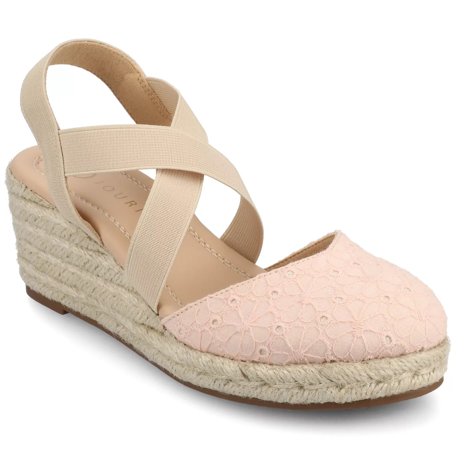 Journee Ashlee Women's Platform Espadrille Wedge Sandals, Size: 10 Wide, Pink | Kohl's