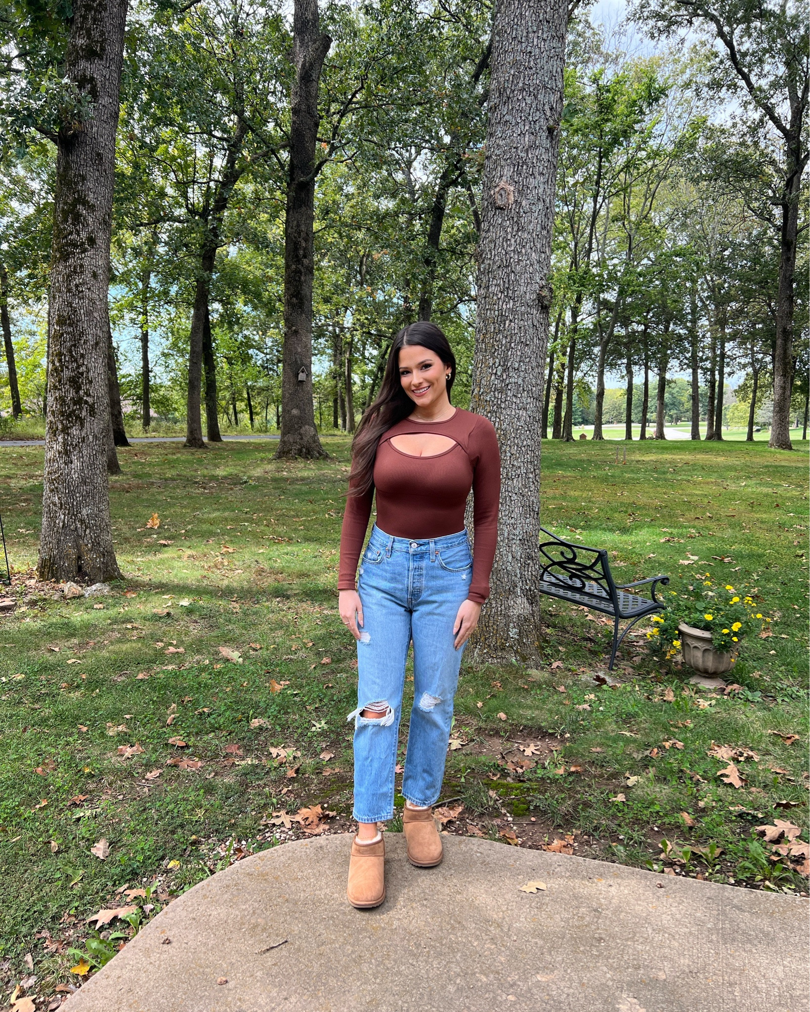 Love the cutout on this bodysuit. Also loving all things brown 🤎 | bodysuit | bodysuit style | fall outfits | fall fashion | outfit inspo | outfit ideas | autumn style | ugg outfit |

#LTKsalealert #LTKU #LTKfindsunder50