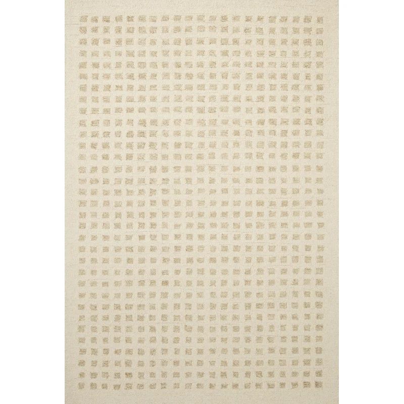 Polly Checkered Hand Tufted Jute/Sisal/Wool Ivory/Natural Area Rug | Wayfair Professional