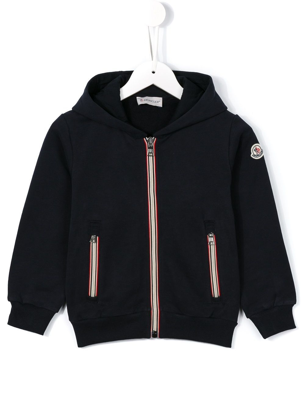 Moncler Kids zipped hoodie - Blue | FarFetch US