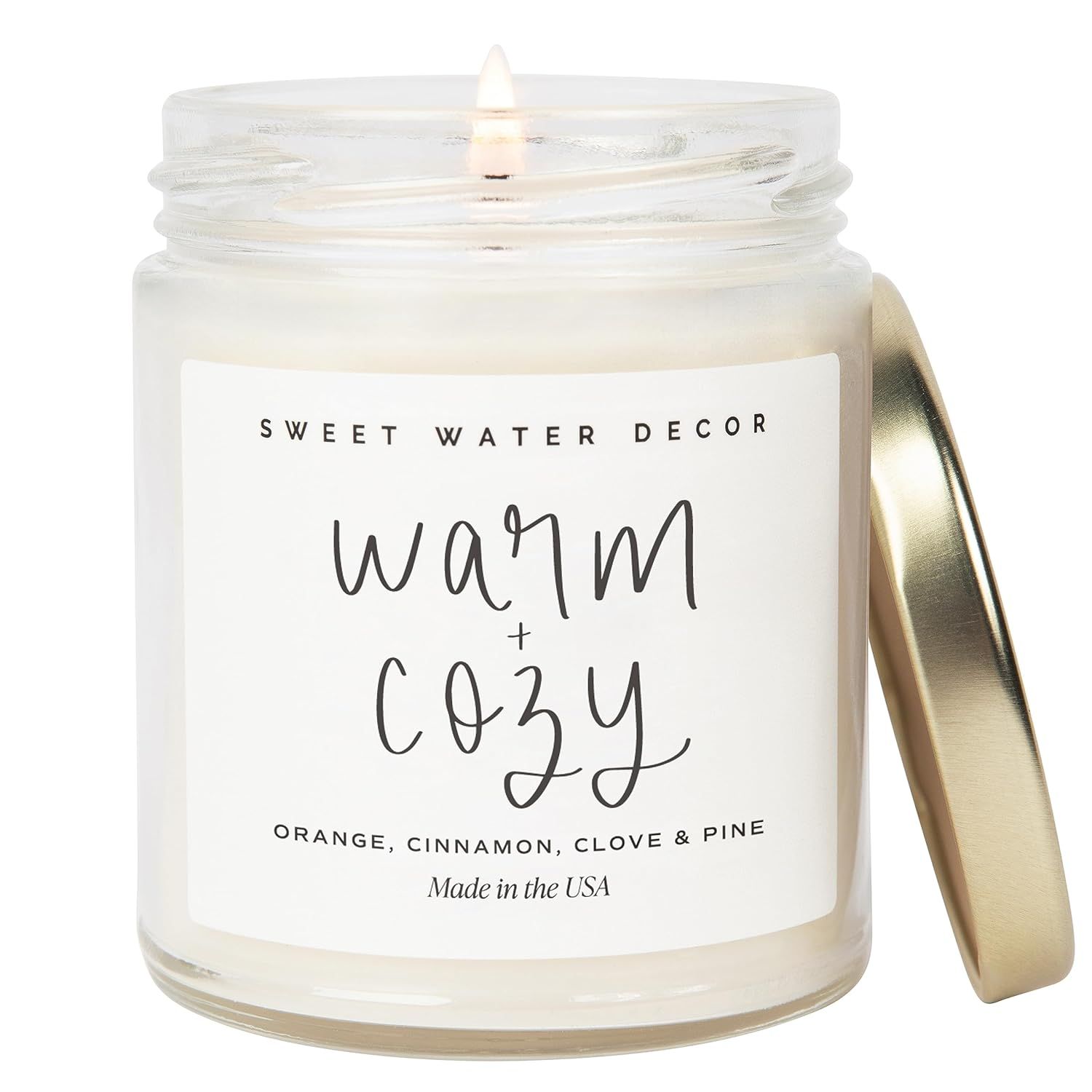 Sweet Water Decor Warm and Cozy Candle | Pine, Orange, Cinnamon, and Fir Winter Scented Soy Candl... | Amazon (US)