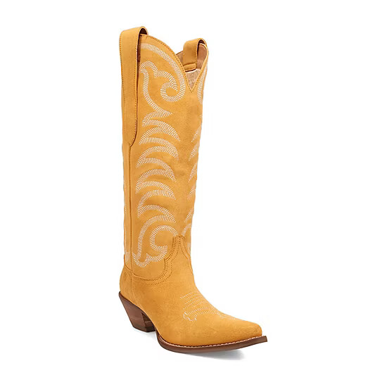 Dingo Womens Movin' On Leather Stacked Heel Cowboy Boots | JCPenney