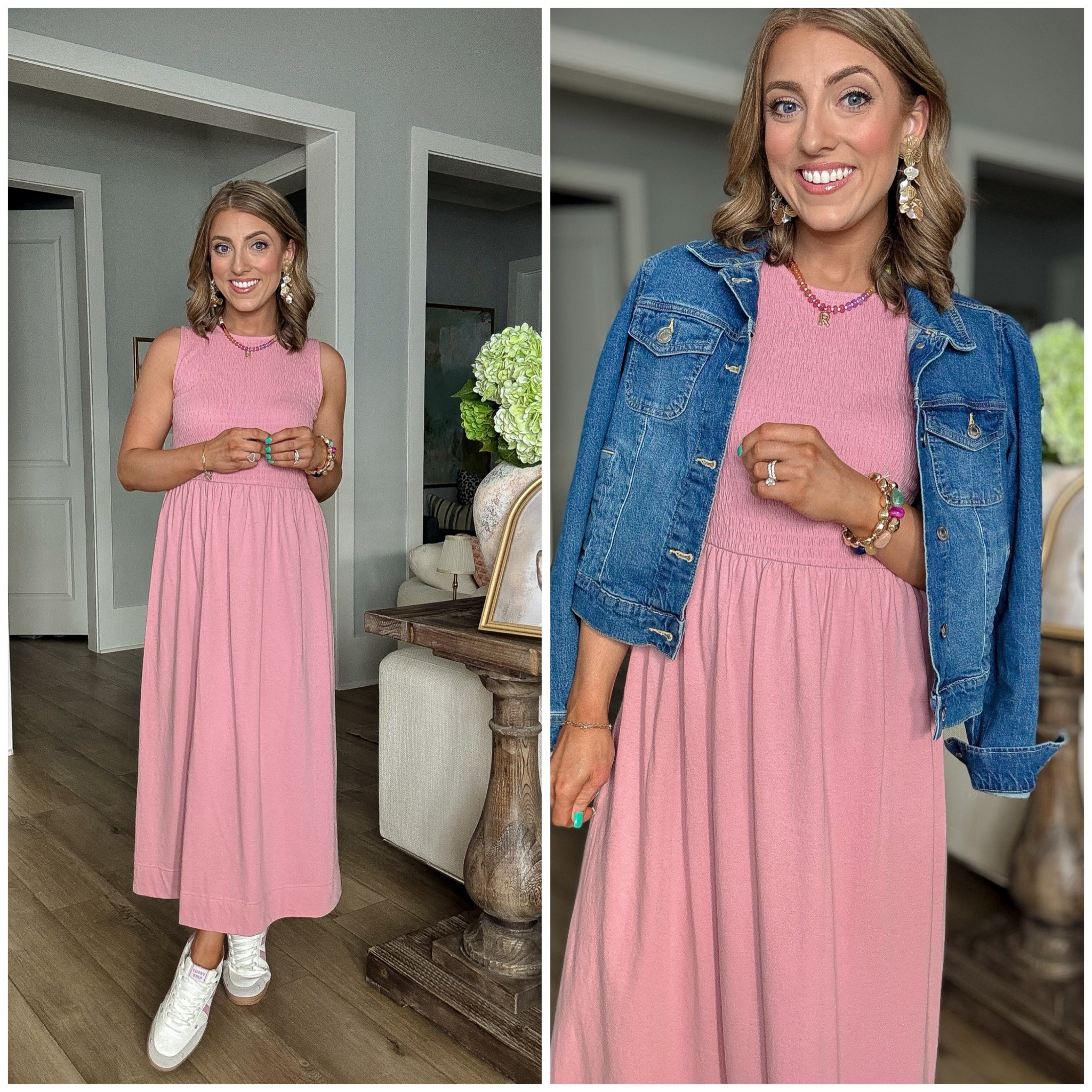 Easy, cute, and under $20? Yes please! 💗 This $19 smocked Walmart midi dress is one of those throw-on pieces that instantly makes you feel put together without trying. The smocked top is super comfortable, the midi length is flattering, and it’s the kind of dress you can wear for everything from errands to lunch to travel days.

I styled it super simple today with Walmart sneakers, a denim jacket, and Walmart jewelry, and the whole look feels effortless but still polished. This is the kind of affordable everyday outfit I love finding on Walmart — cute, comfortable, and budget friendly!

If you’re looking for an easy spring dress, casual mom outfit, comfy travel dress, or an affordable Walmart fashion find, this one is SO good. It’s one of those pieces you’ll reach for again and again. 💕

#walmartfashion #walmartstyle #walmartfinds #affordablefashion #budgetstyle #springstyle #springdress #mididress #casualstyle #everydayoutfit #momstyle #styleforless #lookforless #ltkstyle #ltkunder50 #easystyle #comfortablefashion #walmartoutfit #smockeddress #springoutfits

#LTKootd #LTKPetite