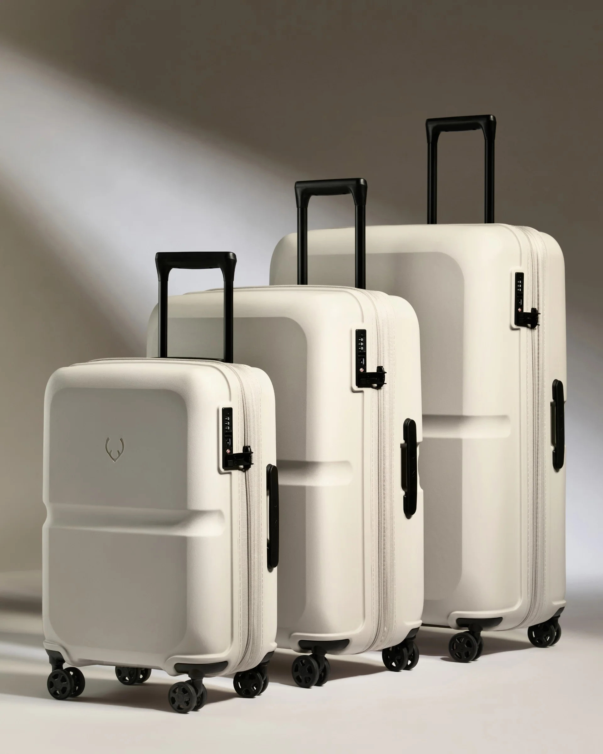 Expandable Carry-on Luggage Set in Taupe - Single Stripe | Lightweight Hard Luggage | Antler USA