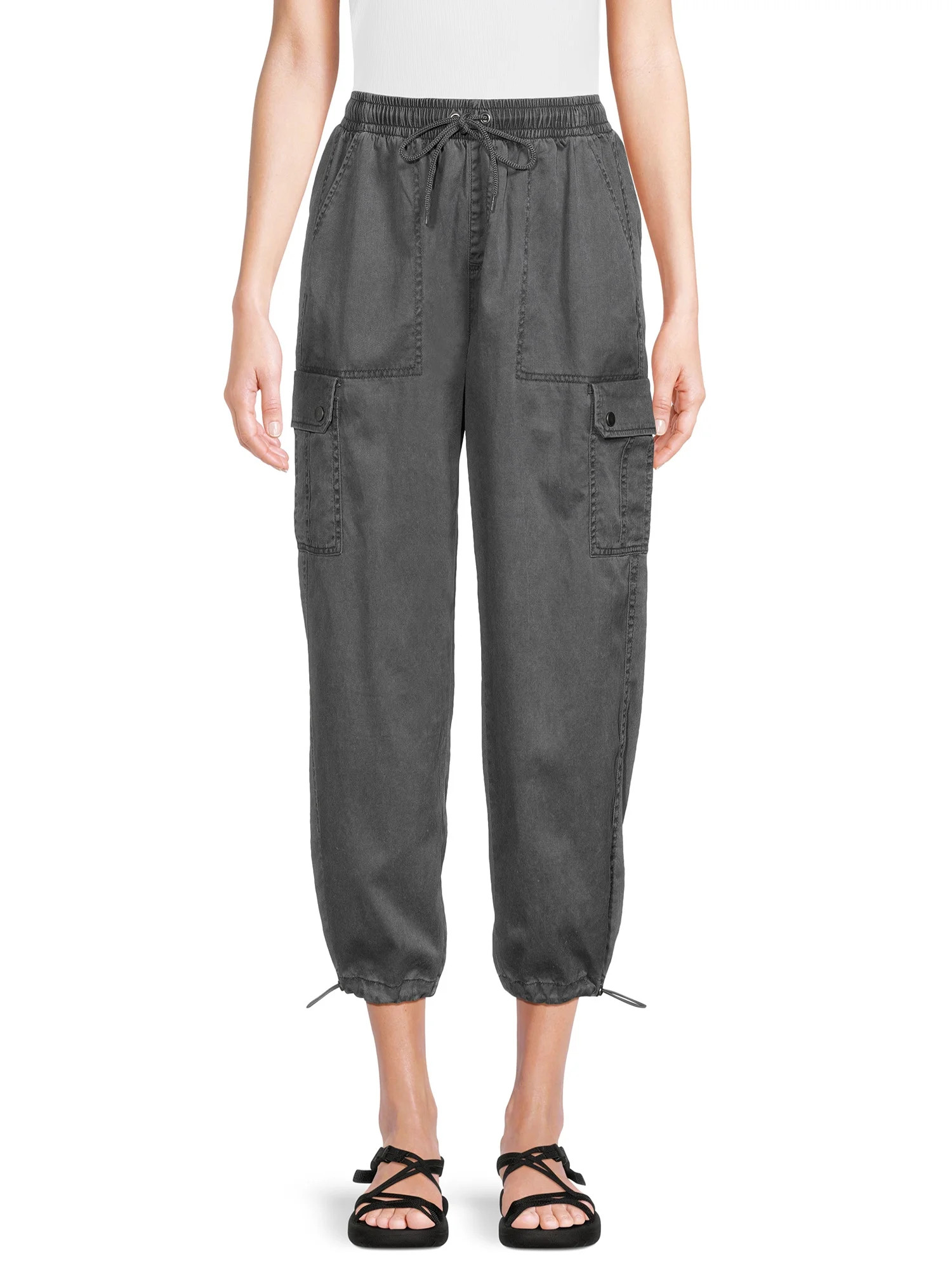 Time and Tru Women's Parachute Cargo Jogger Pants, 29" Inseam, Sizes XS-XXL | Walmart (US)
