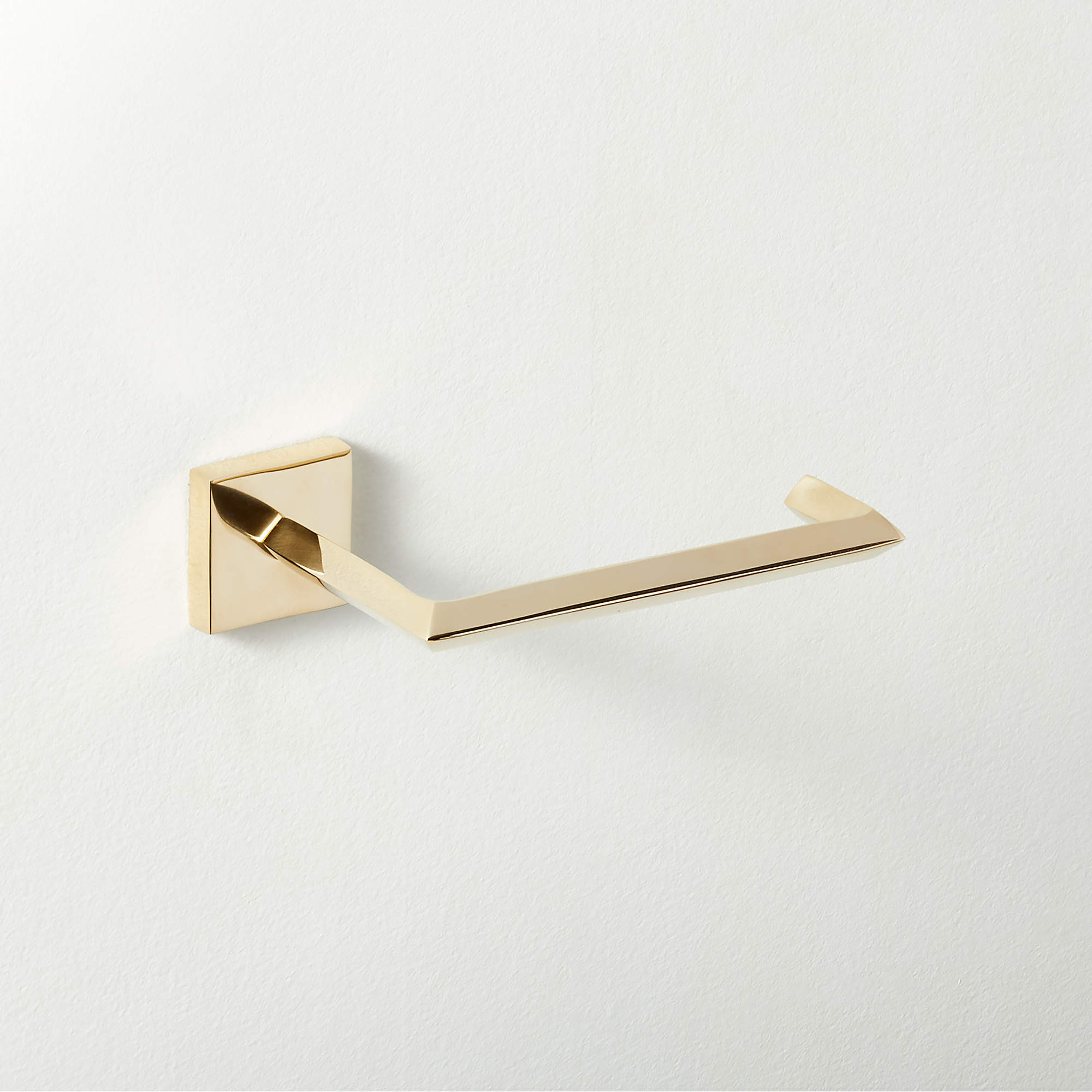 Blaine Unlacquered Brass Wall-Mounted Toilet Paper Holder + Reviews | CB2 | CB2