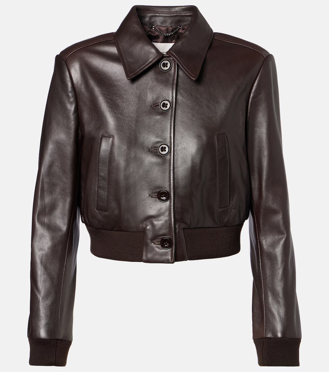 Sleek Statement cropped leather jacket | Mytheresa (US/CA)