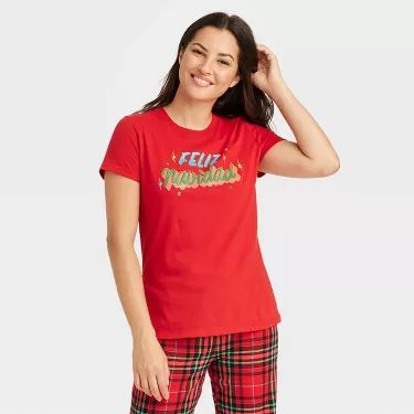 Women's Holiday Feliz Navidad Matching Family Pajama T-Shirt - Wondershop™ Red | Target