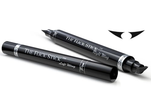 The Flick Stick Winged Eyeliner Stamp For Quick and Easy Cat Eye Makeup, SmudgeProof & Waterpoof Eye Liner Cat Eye Stencil Makeup Tool, Wingliner, Liquid Eyeliner Pens (12mm Vintage, Midnight Black) | Amazon (US)