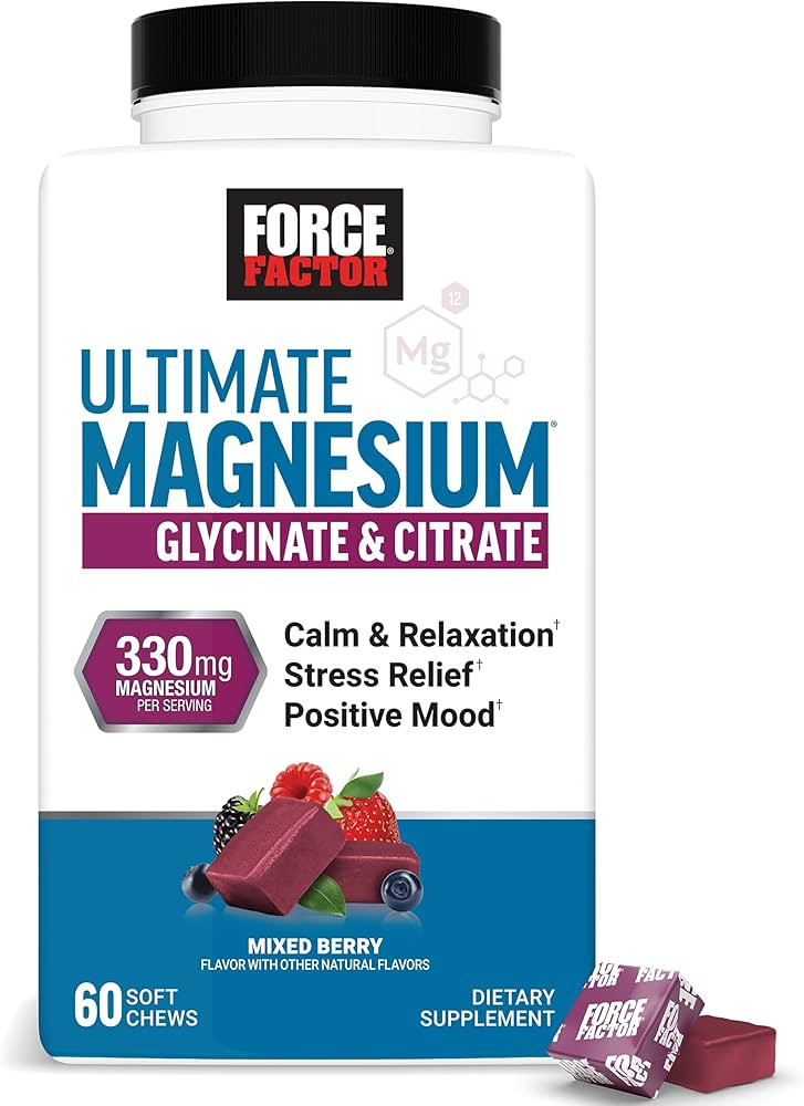 Force Factor Ultimate Magnesium Supplement, 330mg Magnesium Glycinate & Magnesium Citrate, Like M... | Amazon (US)