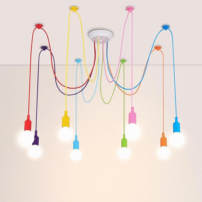 Colorful Spider Chandelier, Kids Ceiling Light Fixtures Adjustable DIY Ceiling Hanging Pendant Li... | Amazon (US)