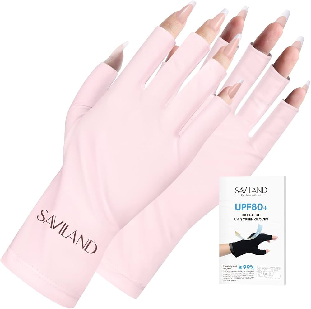 SAVILAND U V Gloves for Nails - UPF80+ Professional U V Gloves for Manicures, Anti UVA & UVB 999+... | Amazon (US)