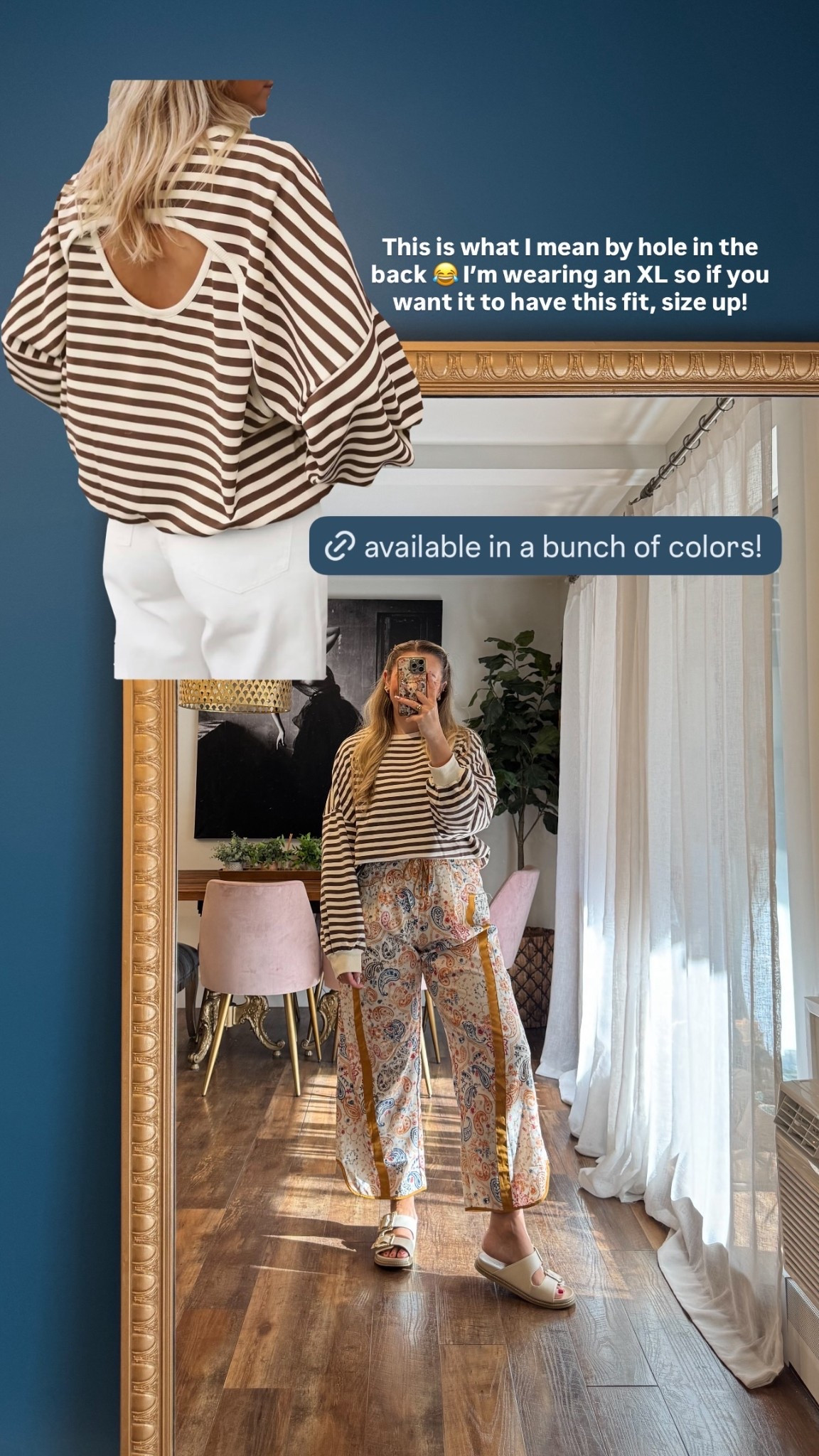 This is what I mean by hole in the back 😂 I’m wearing an XL so if you want it to have this fit, size up! wearing a large in the pants. casual fall outfit 

 #LTKootd #LTKSeasonal #LTKMidsize