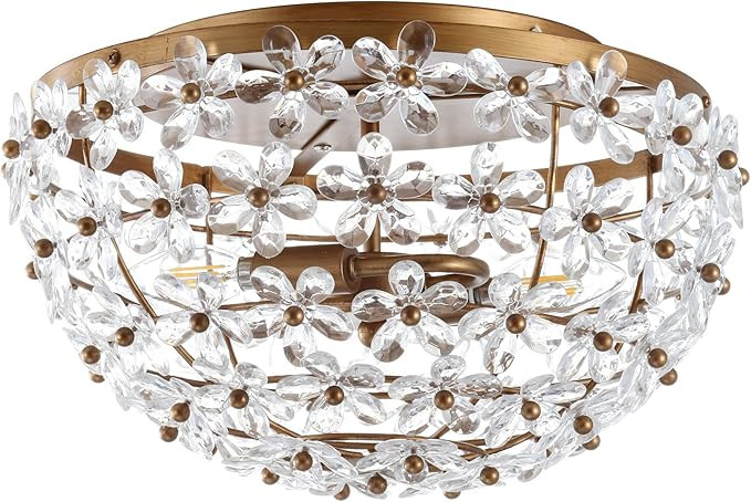 JONATHAN Y JYL9043A Isabelle 15.5" Metal/Acrylic LED Flush Mount Traditional,Glam,FrenchCountry,C... | Amazon (US)