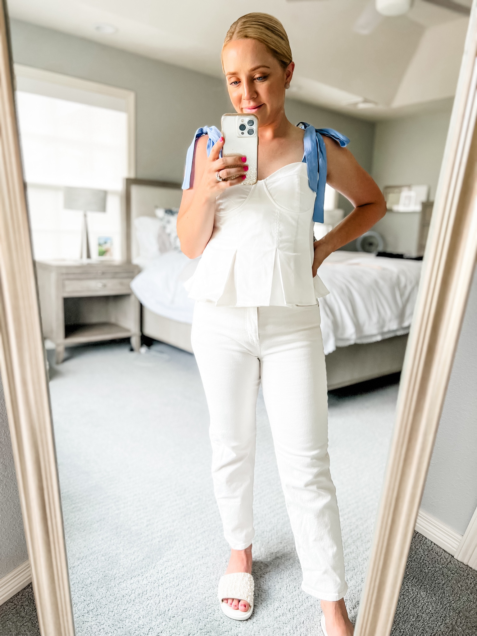 I’ve been stalking this peplum bustier top! Fits true to size, also comes in black. It’s so fun and flirty. I could see it paired with some red accessories for the 4th of July.

Summer outfit. Summer style. Summer top. Date night. 

#LTKStyleTip