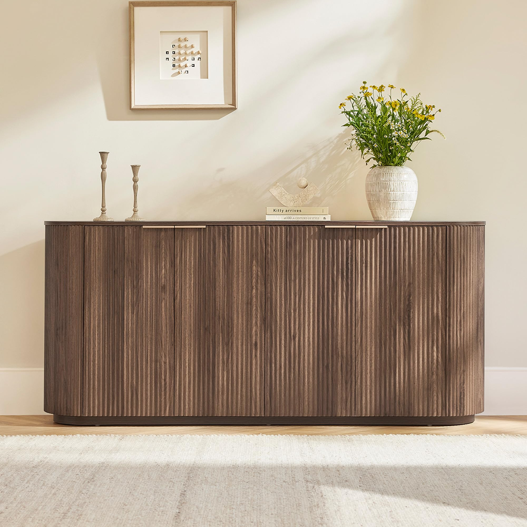 CHITA 70" Sideboard Buffet Cabinet with Storage, Living Room Accent Cabinet with Doors and Adjust... | Amazon (US)