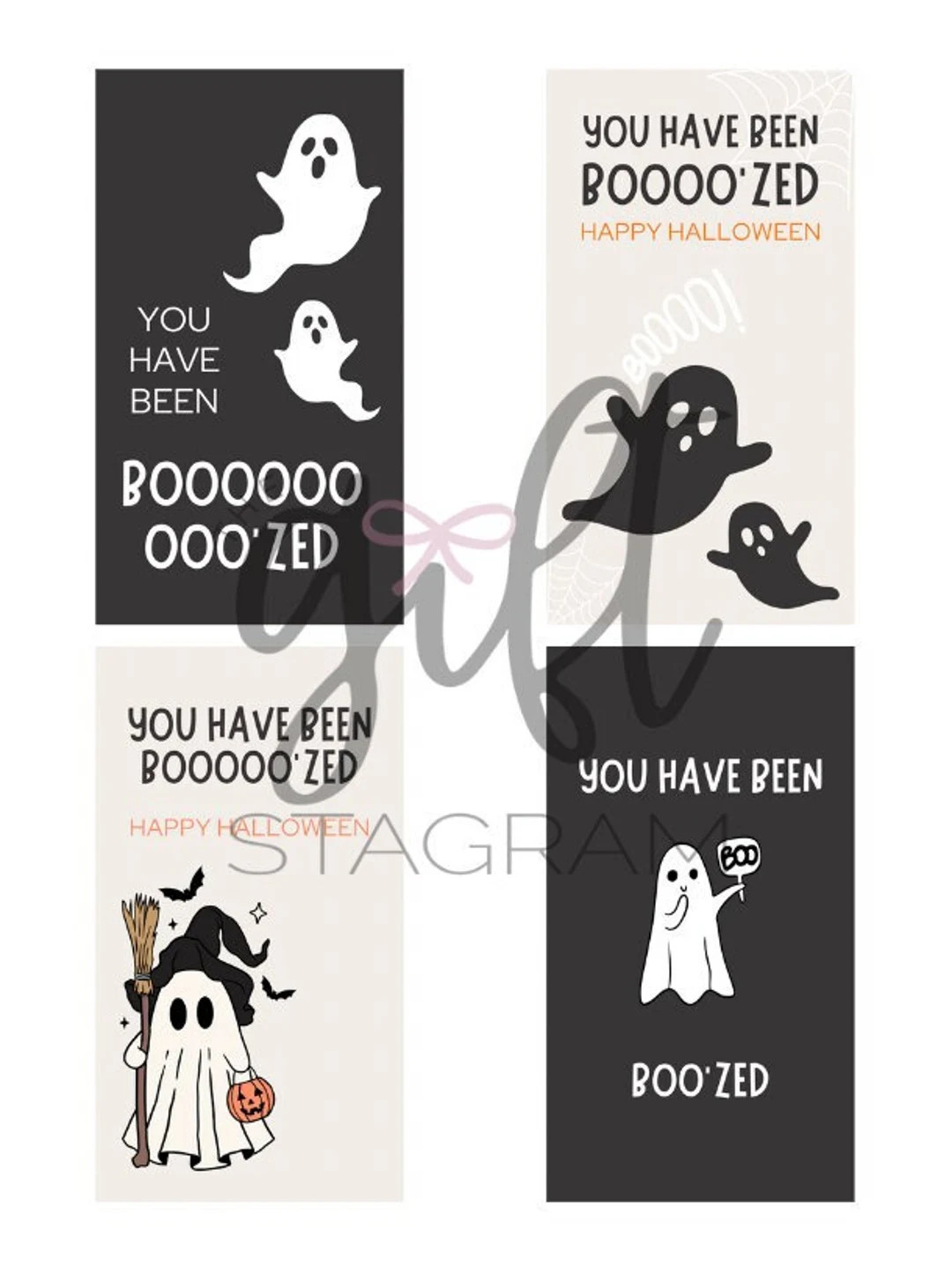 You Have Been Boo'zed Gift Tag Bundle DIGITAL DOWNLOAD Halloween Gift Tags Boo Gift Ideas 2.5 X 4... | Etsy (US)