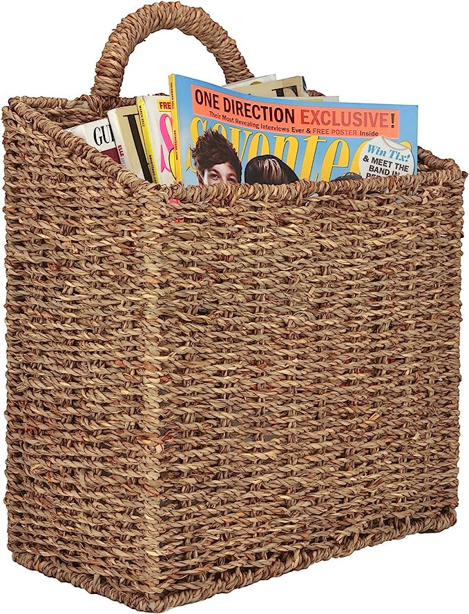 MyGift Rustic Woven Wall Hanging Storage Basket, Large Decorative Baskets | Amazon (US)