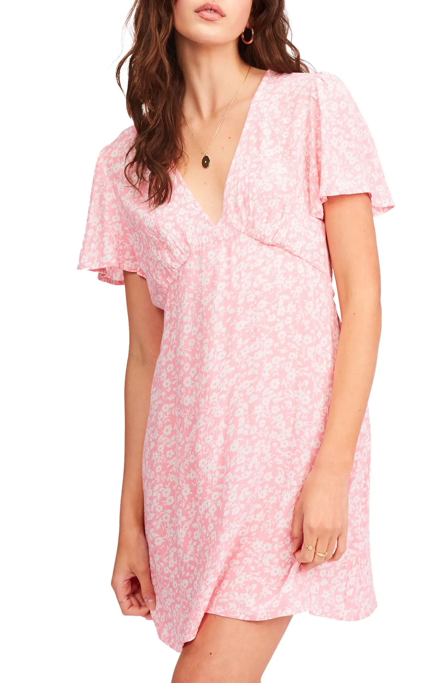Billabong Short & Sweet Floral Print Flutter Sleeve Dress | Nordstrom | Nordstrom