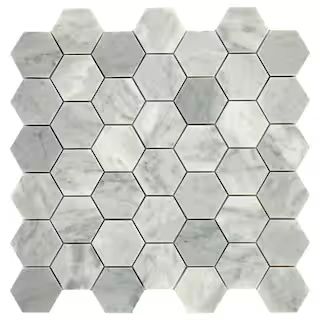 Daltile Restore Mist Honed 12 in. x 12 in. Marble Mosaic Tile (0.97 sq. ft./ piece) ST832HEXCCMS1... | The Home Depot