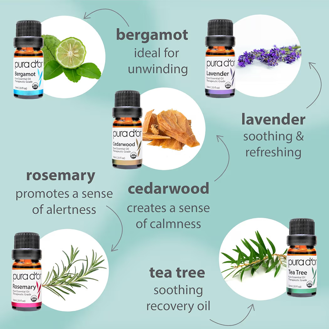 PURA D'OR Organic Sweet16 Essential Oils Set - 16x 10mL Wood Box Aromatherapy Gift Set - 100% Pur... | Amazon (US)
