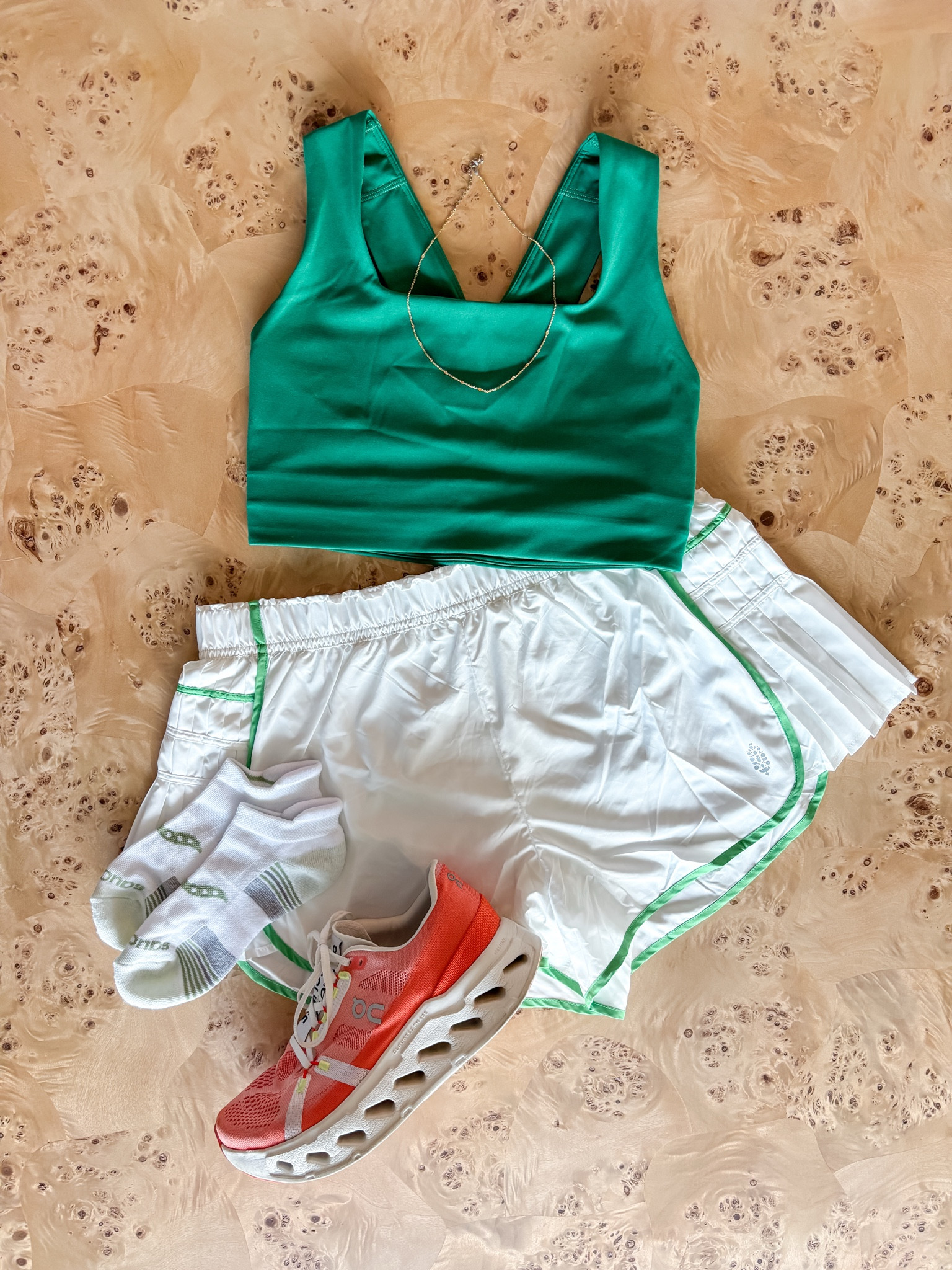 Today’s running outfit 🏃‍♀️ I find FP Movement to run small - wearing a S in the sports bra and M in the shorts. 

Sports bra color: Heritage Green 
Shorts color: White With Court Sport 

Sports bra 
Running shorts
Running sports bra
Big chested sports bra
High impact sports bra 
Big chest sports bra 
Green sports bra 
Cute running shorts 
College class outfit 
Class outfit 
Workout outfit 
Active wear 
Athleisure 


#LTKActive #LTKFindsUnder100 #LTKShoeCrush