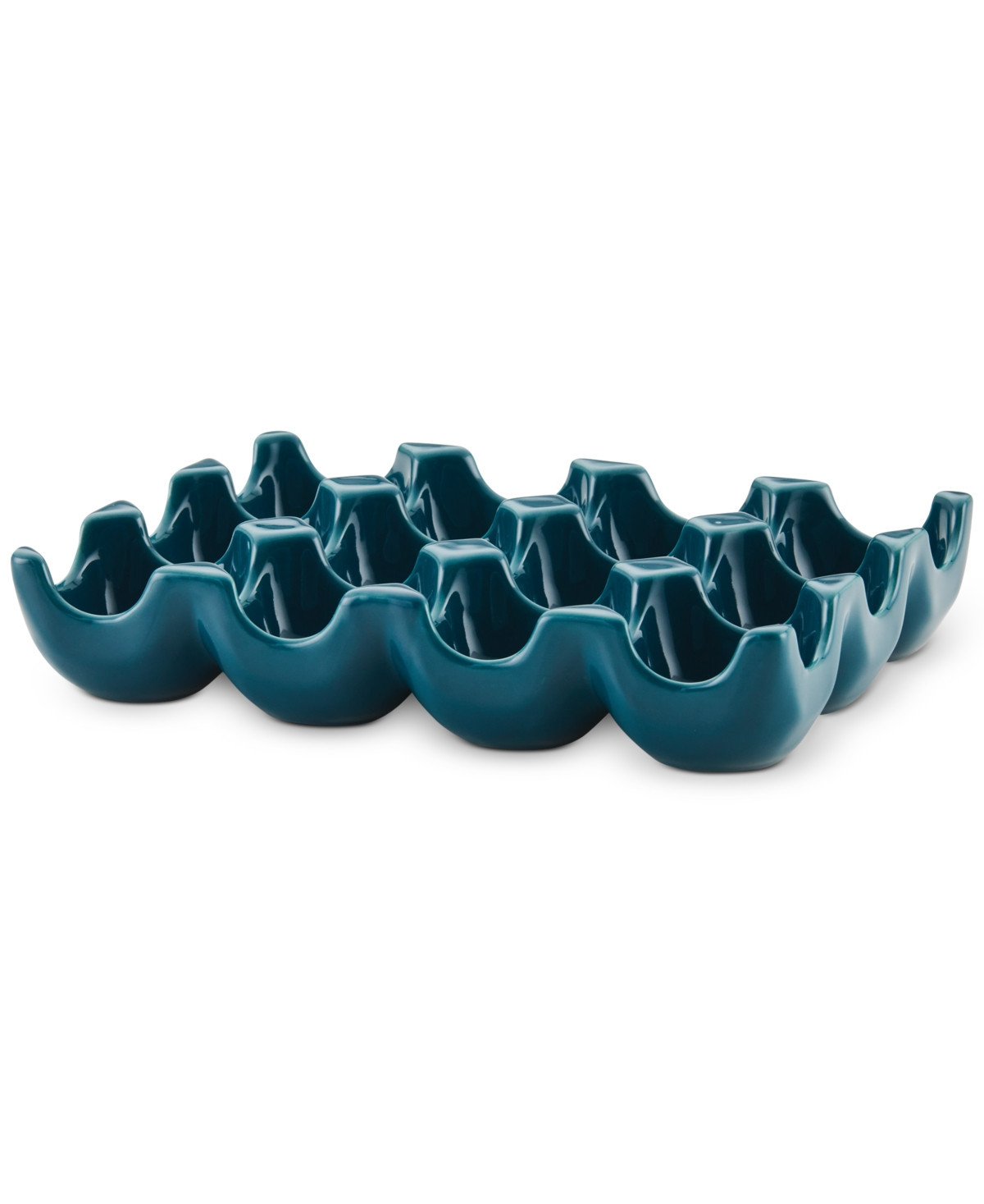 Rachael Ray Solid Glaze Ceramics Egg Tray, 12-Cup - Teal | Macy's