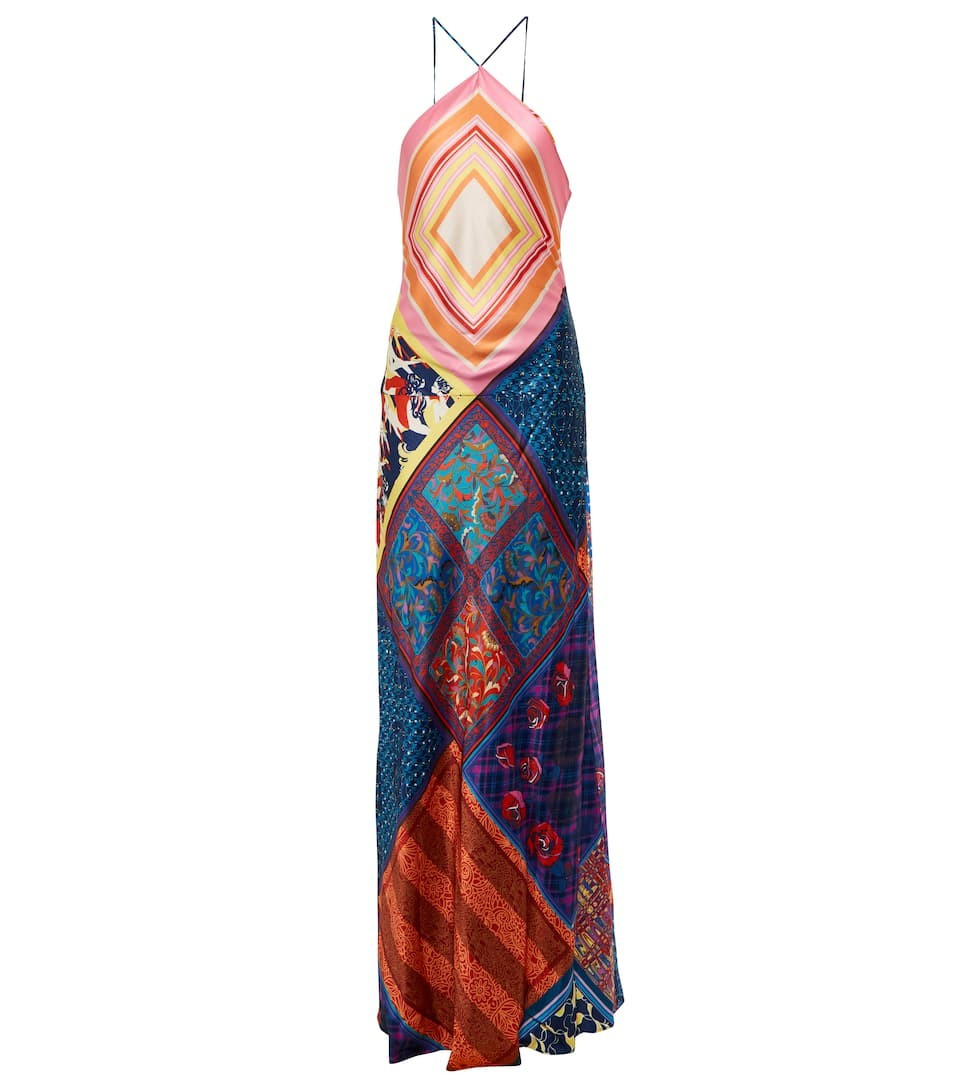 Cubism printed satin twill maxi dress | Mytheresa (US/CA)